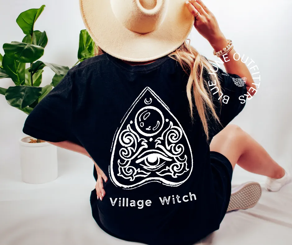 Village Witch Planchette | Comfort Colors Halloween Tee