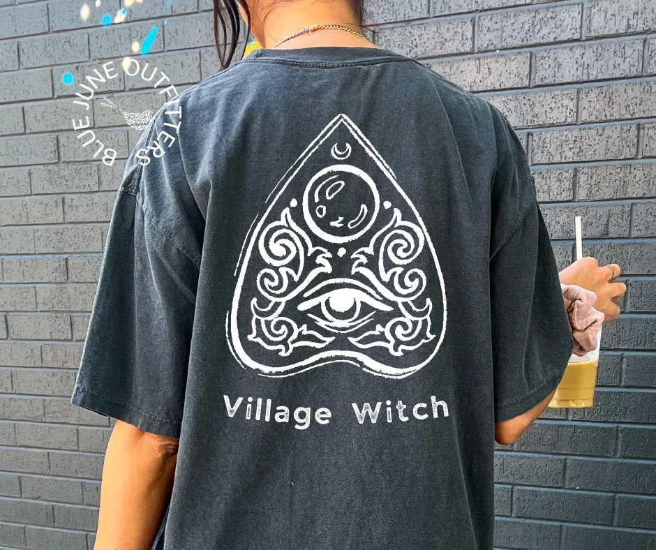 Village Witch Planchette | Comfort Colors Halloween Tee