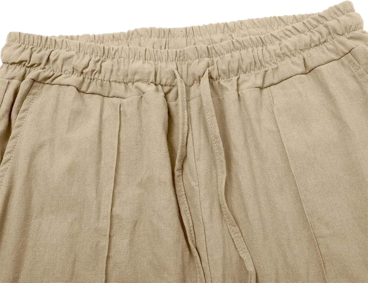 Women Casual Trousers Lightweight Drawstring Elastic Waist Pants with Pockets Straight Leg Lightweight with Pocket