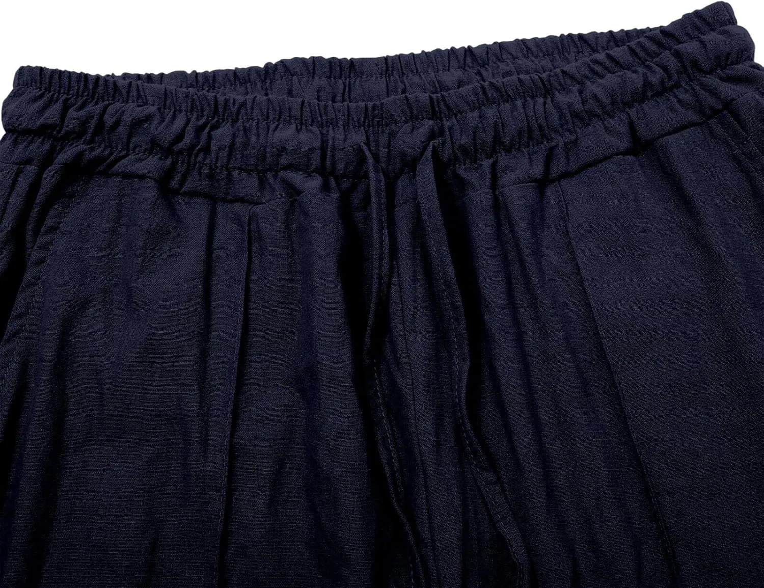Women Casual Trousers Lightweight Drawstring Elastic Waist Pants with Pockets Straight Leg Lightweight with Pocket