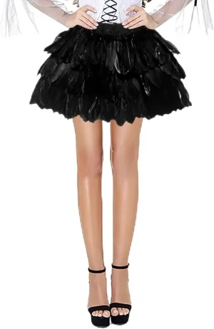 Women's A-Line High Waisted Midi Skirt Women's Performance Skirts European and American Stage Clothing Feather