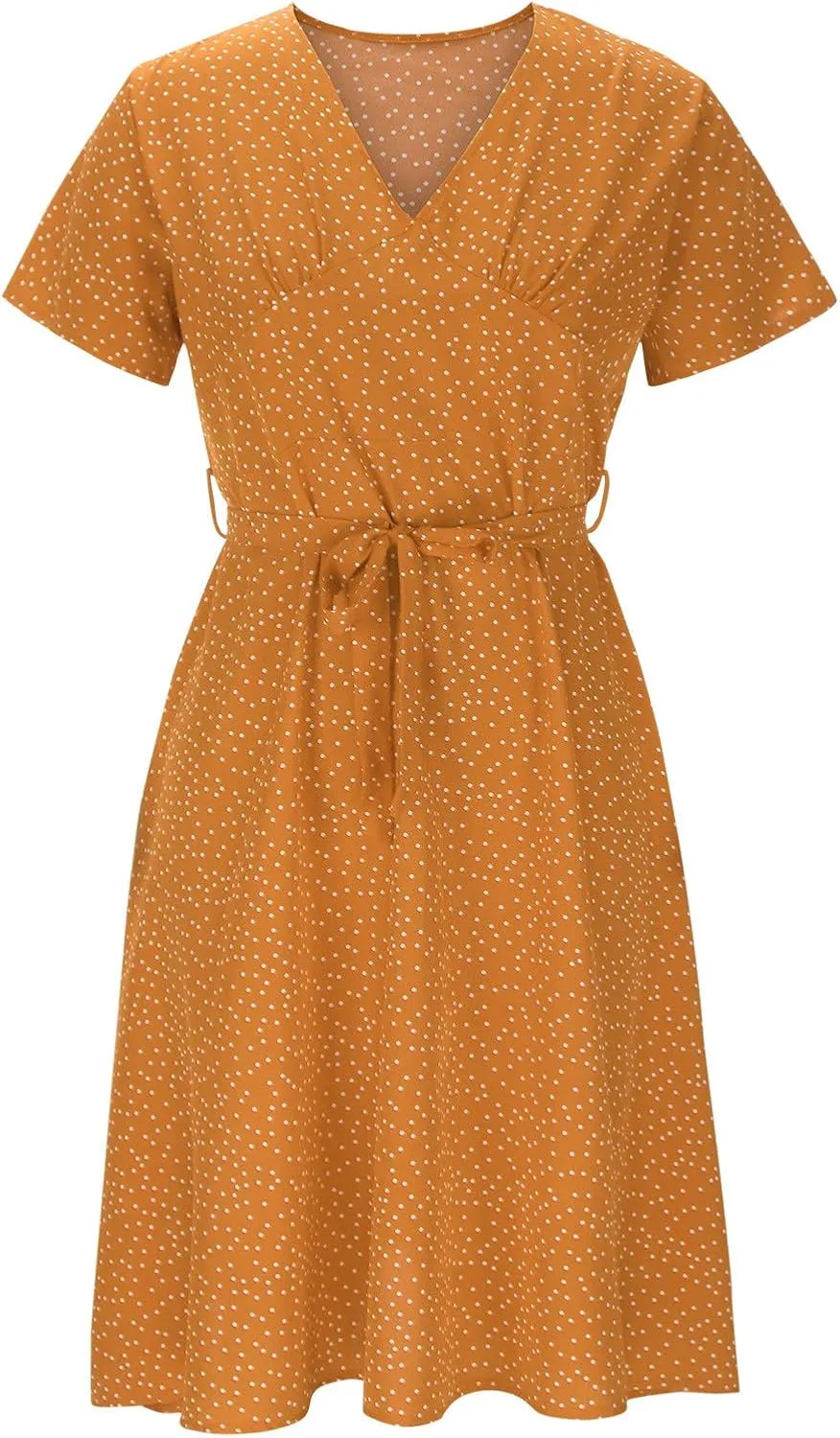 Womens Casual Floral A-Line Dresses V Neck Short Sleeve Lightweight Flowy Beach Sundress 2024 Trend Teaparty Traveling Dress