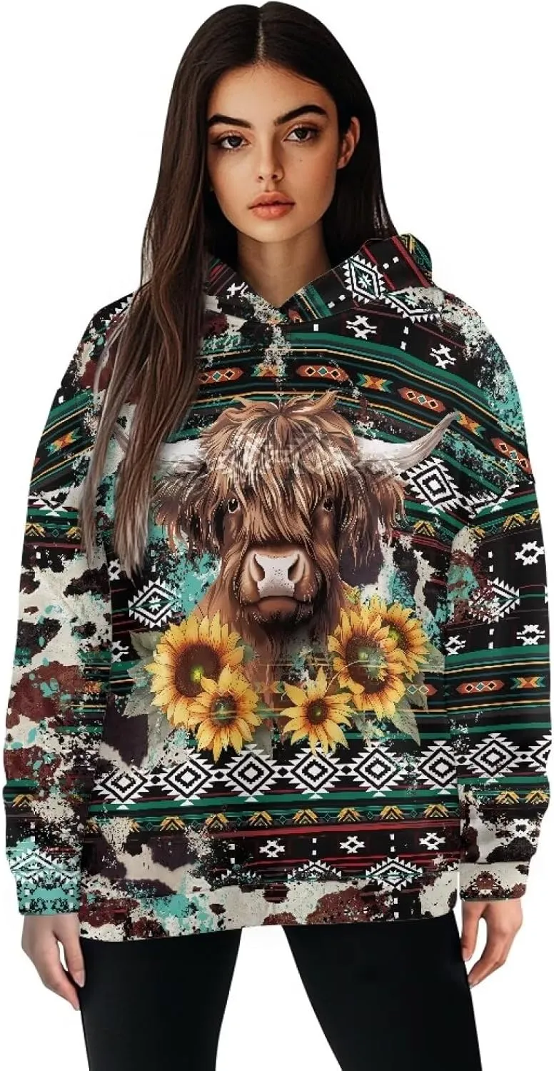 Women's Loose Hoodie Long Sleeve Hooded Sweatshirts Drop Shoulder Pullovers Casual Fall Winter Outfits, S-2XL