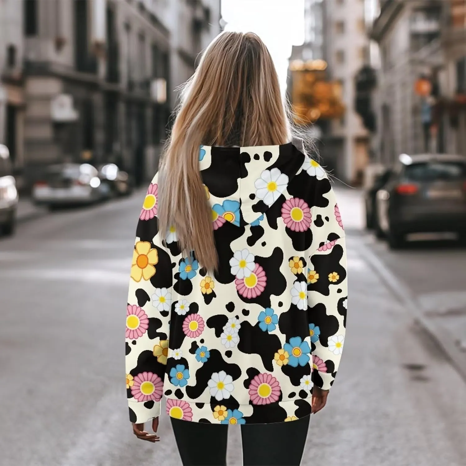 Women's Loose Hoodie Long Sleeve Hooded Sweatshirts Drop Shoulder Pullovers Casual Fall Winter Outfits, S-2XL