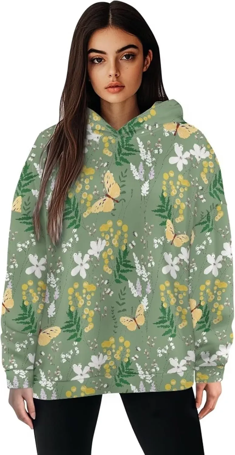 Women's Loose Hoodie Long Sleeve Hooded Sweatshirts Drop Shoulder Pullovers Casual Fall Winter Outfits, S-2XL