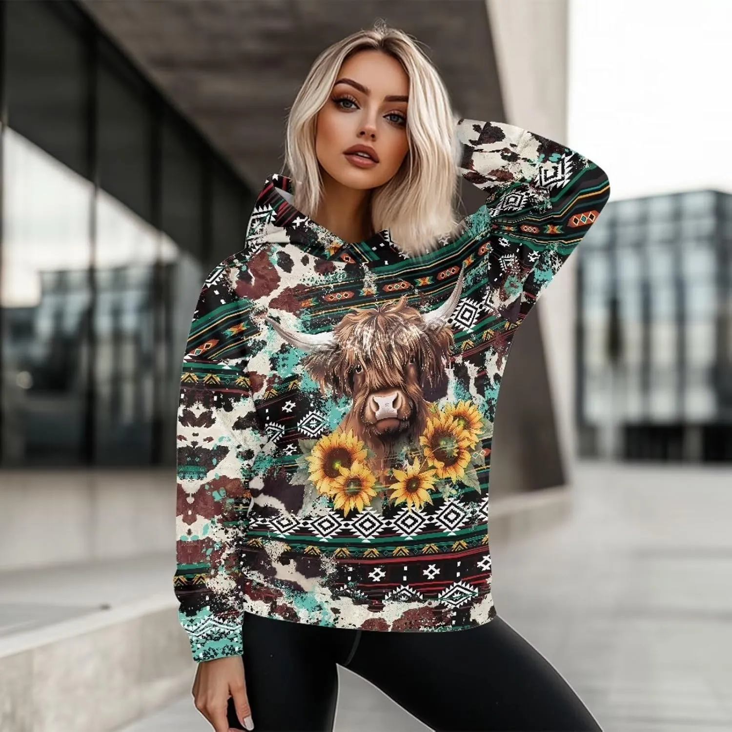 Women's Loose Hoodie Long Sleeve Hooded Sweatshirts Drop Shoulder Pullovers Casual Fall Winter Outfits, S-2XL