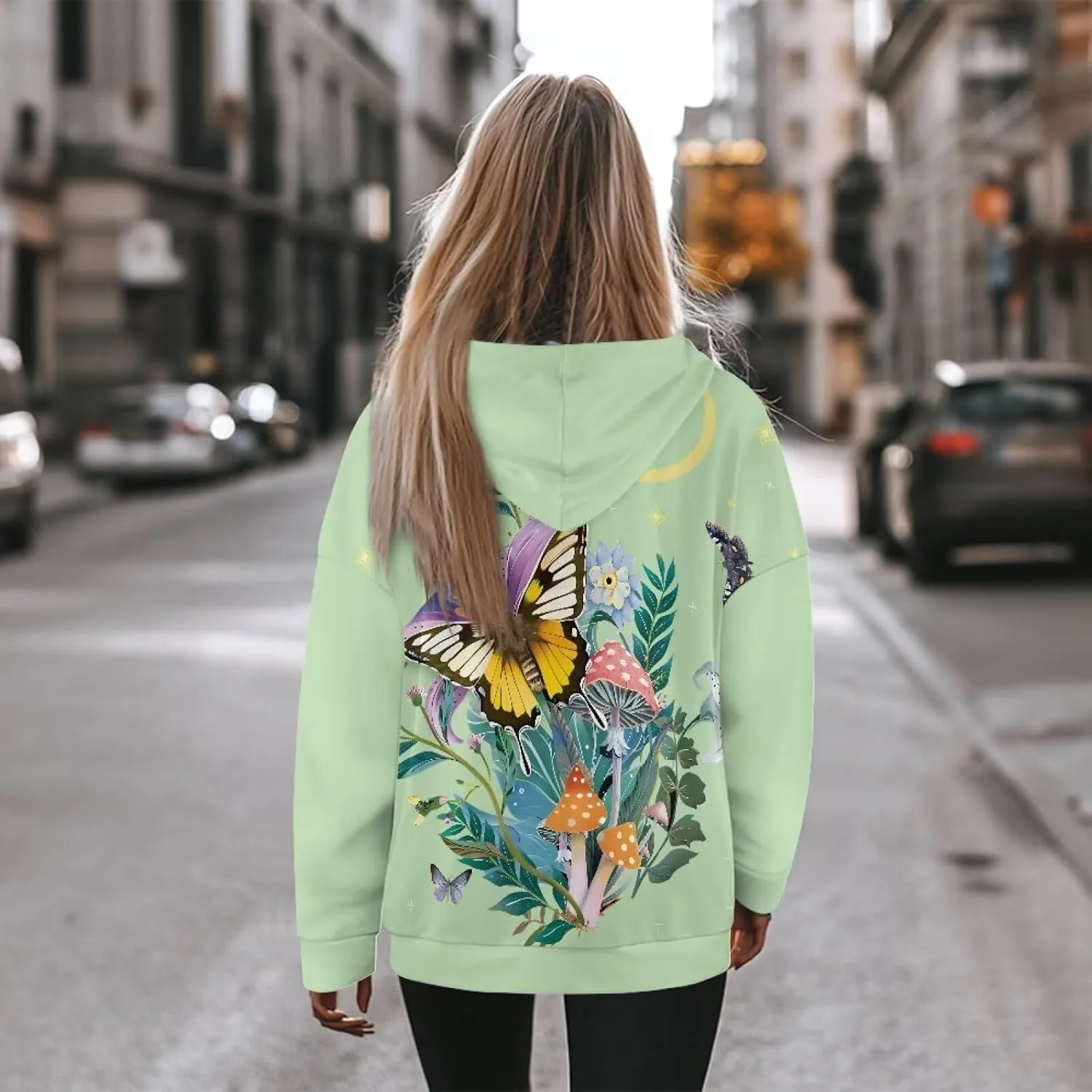 Women's Loose Hoodie Long Sleeve Hooded Sweatshirts Drop Shoulder Pullovers Casual Fall Winter Outfits, S-2XL