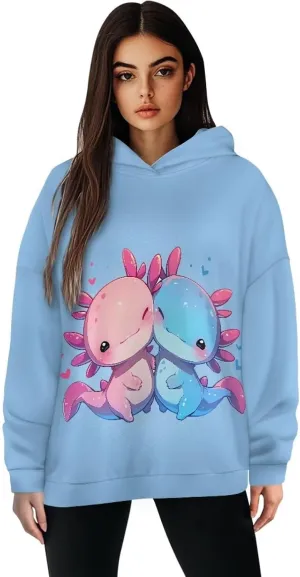 Women's Loose Hoodie Long Sleeve Hooded Sweatshirts Drop Shoulder Pullovers Casual Fall Winter Outfits, S-2XL