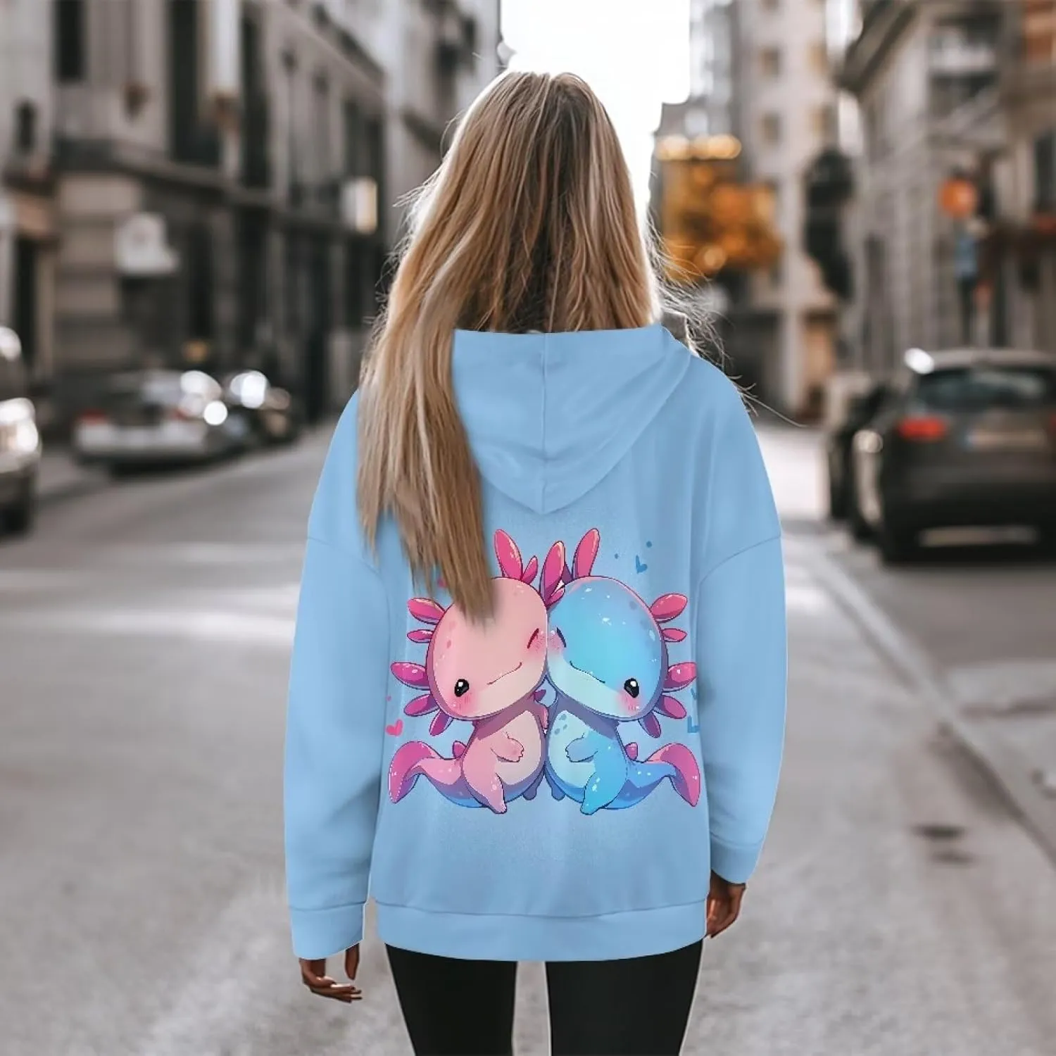 Women's Loose Hoodie Long Sleeve Hooded Sweatshirts Drop Shoulder Pullovers Casual Fall Winter Outfits, S-2XL