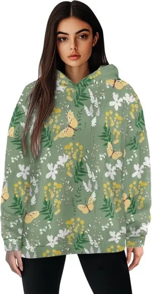 Women's Loose Hoodie Long Sleeve Hooded Sweatshirts Drop Shoulder Pullovers Casual Fall Winter Outfits, S-2XL
