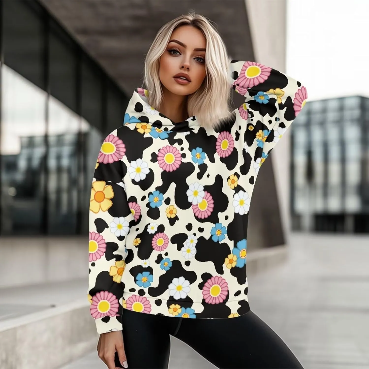 Women's Loose Hoodie Long Sleeve Hooded Sweatshirts Drop Shoulder Pullovers Casual Fall Winter Outfits, S-2XL
