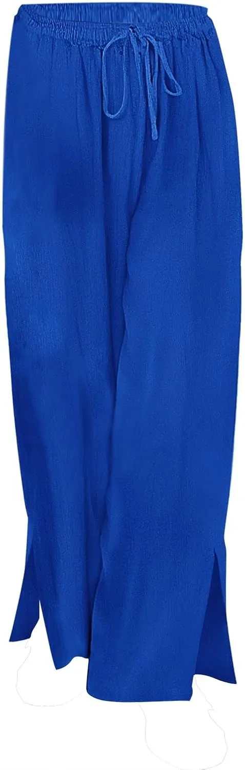Womens Plaid Pants Casual Drawstring Pants Casua Lightweight Loose Trousers Linen Capris for Women Lightweight