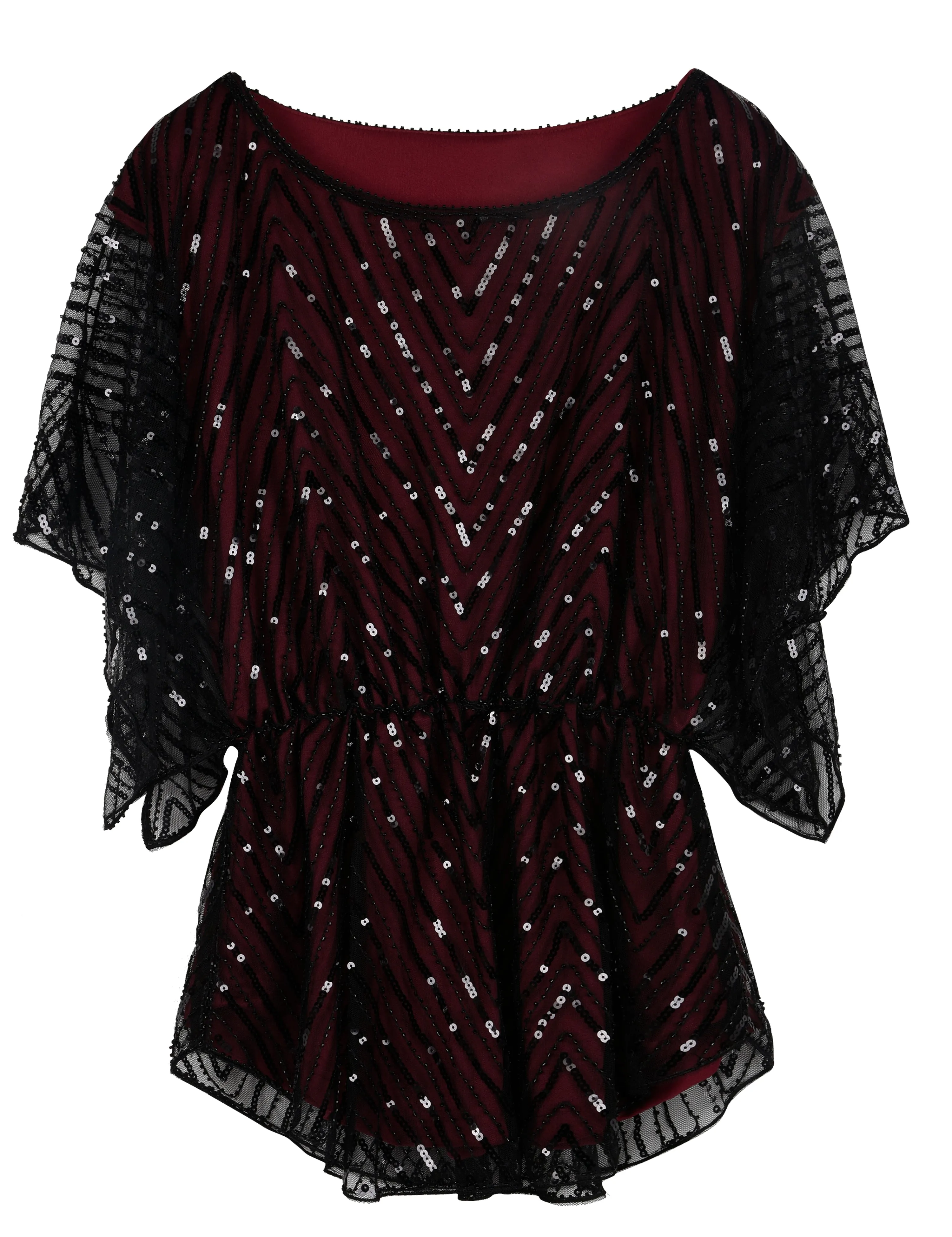 Women's Sequin Beaded Blouse Evening Dressy Tops
