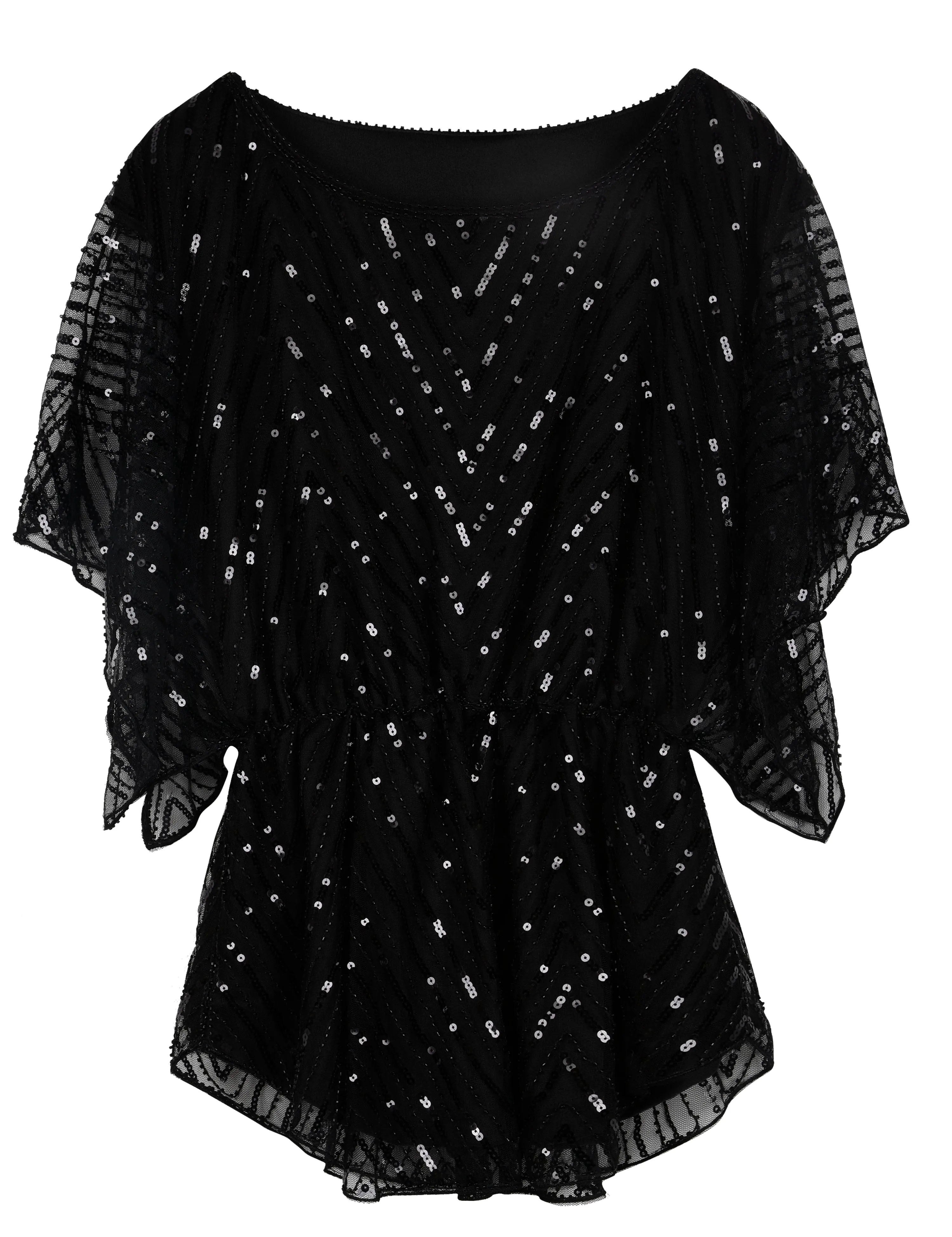 Women's Sequin Beaded Blouse Evening Dressy Tops