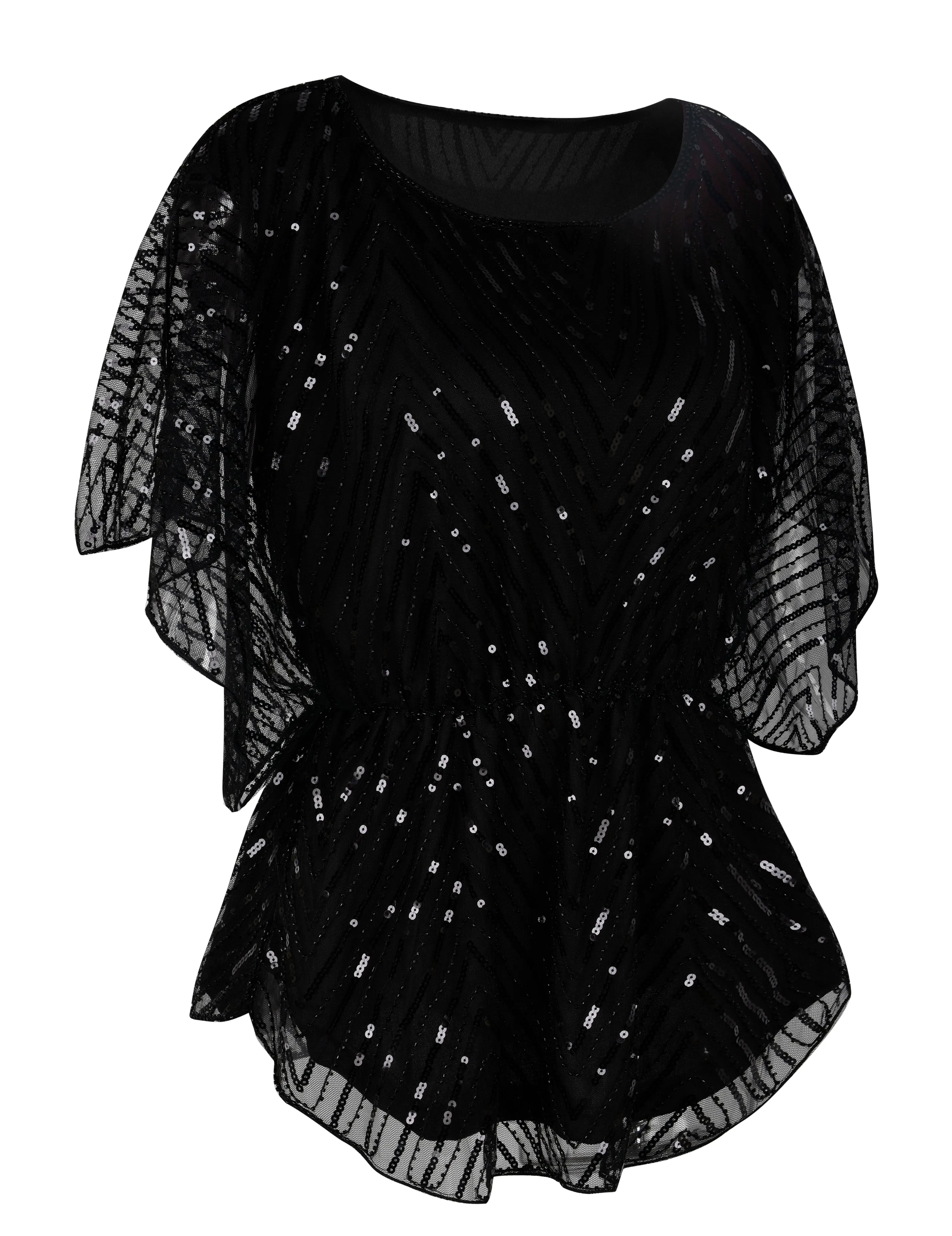 Women's Sequin Beaded Blouse Evening Dressy Tops