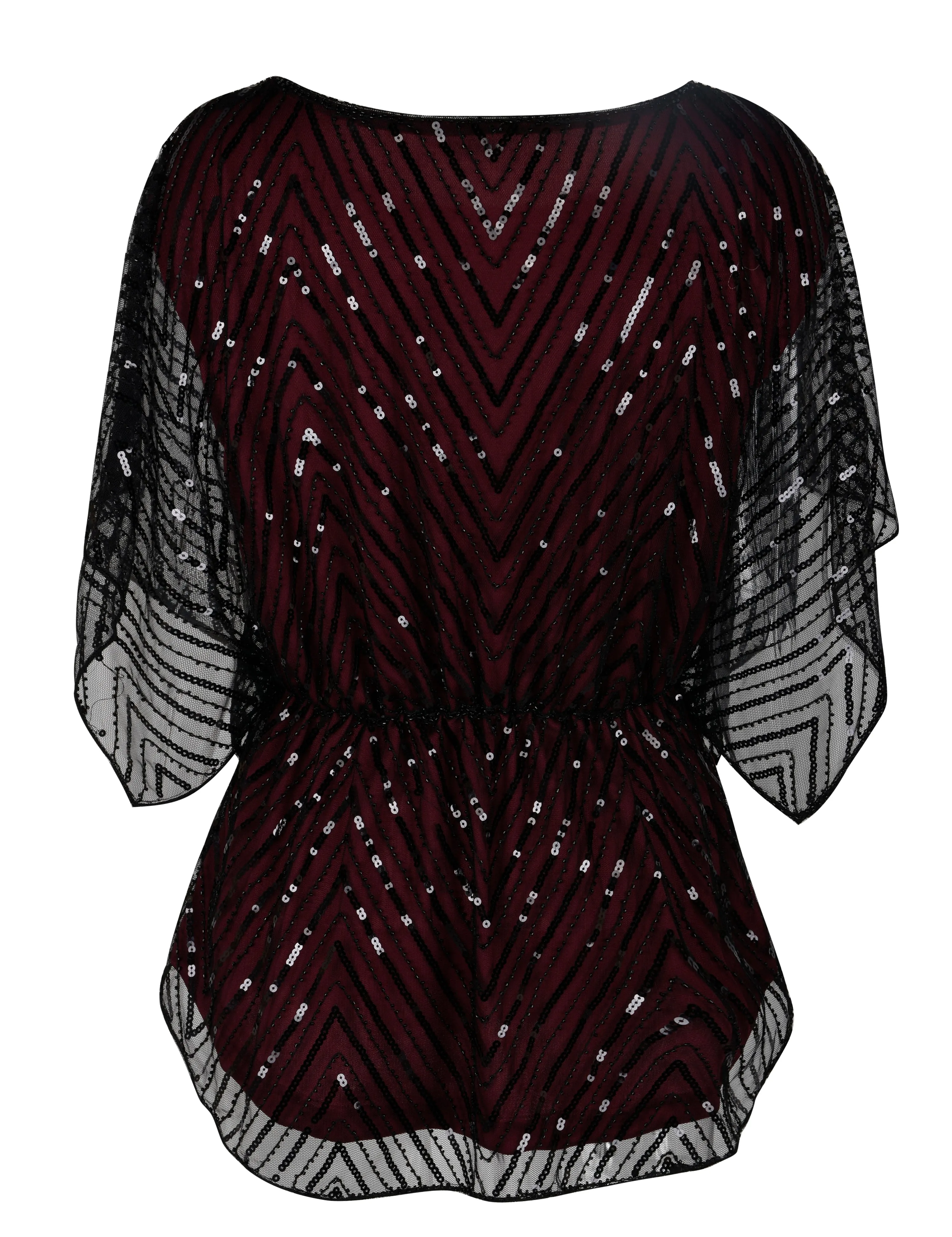 Women's Sequin Beaded Blouse Evening Dressy Tops